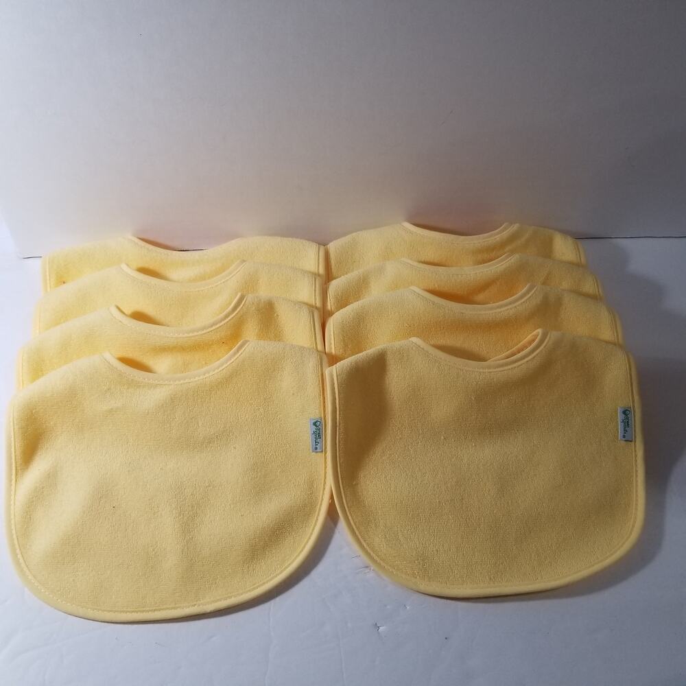 New Green Sprouts Yellow Baby Bibs - 8 Pack - 3-12 Months